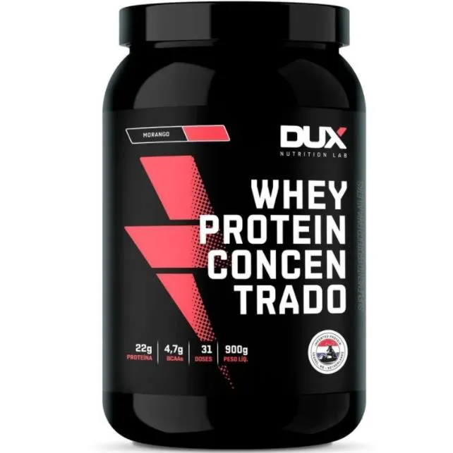 WHEY PROTEIN CONCENTRADO MORANGO 900G - DUX